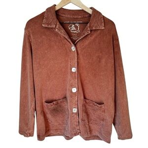 Michael Leu Collection Lightweight Soft Tan Brown Shell Button Cardigan Sz M